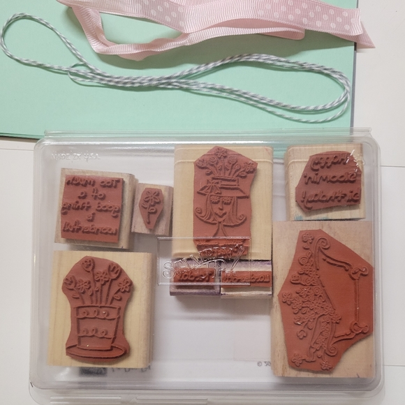 Stampin Up La Dee Da Wooden Block Rubber Stamp Set - Picture 3 of 6